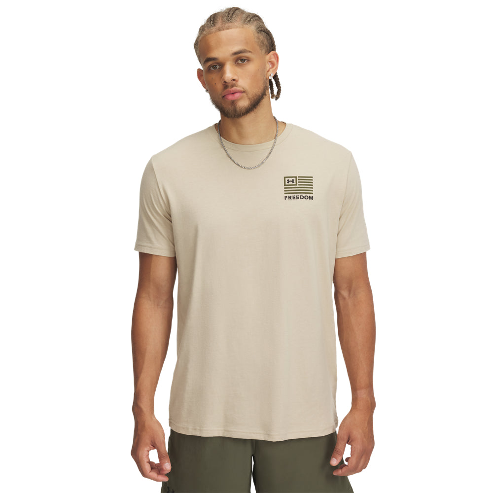 Men's Under Armour Freedom Left Chest T-Shirt - Moisture-Wicking, Breathable Workout Shirt for Running, Gym & Training