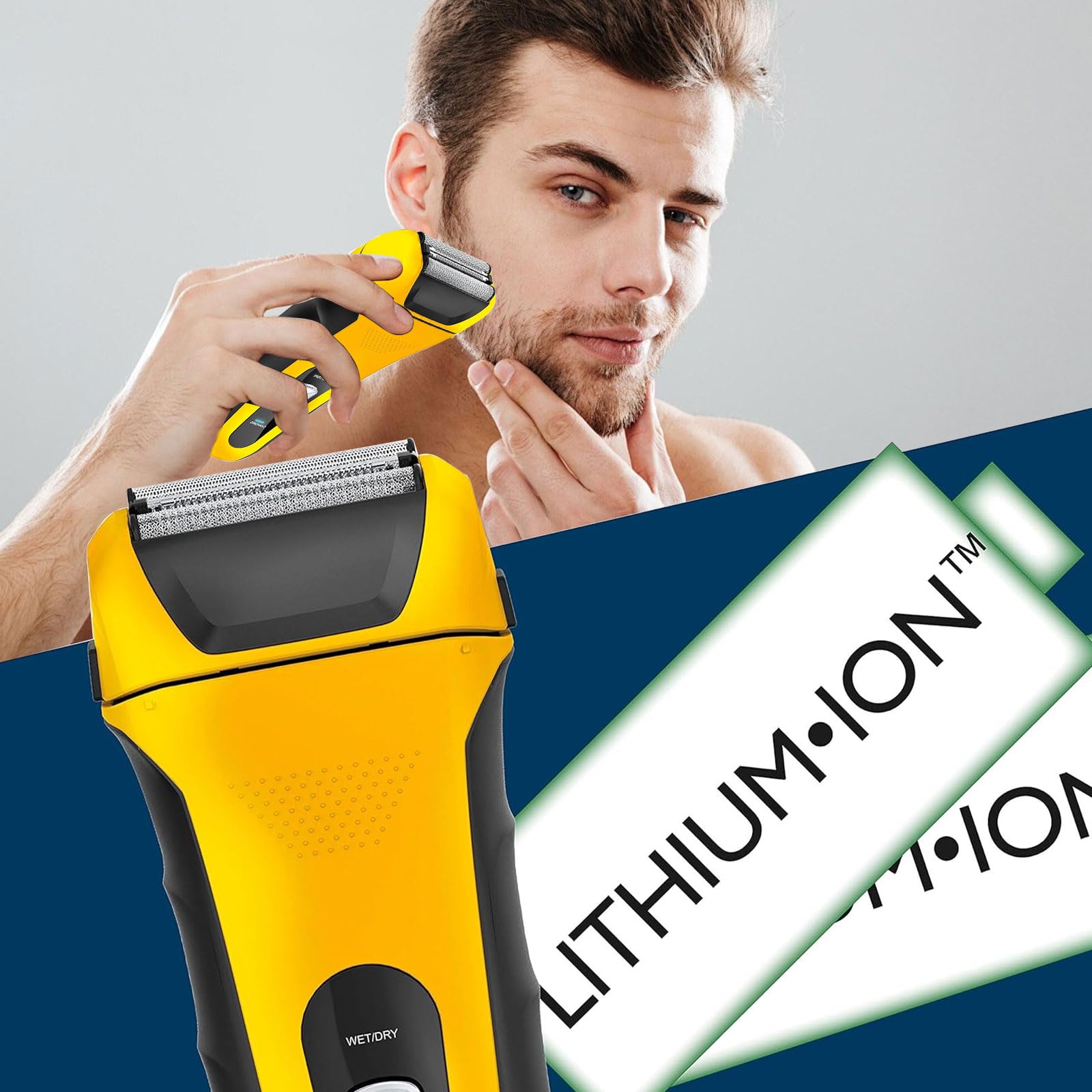 2Pcs Shaver Replacement Foils & Cutters with Head - Compatible with Wahl 7061 Series - Yellow - Perfect for Home, Travel & Professional Grooming