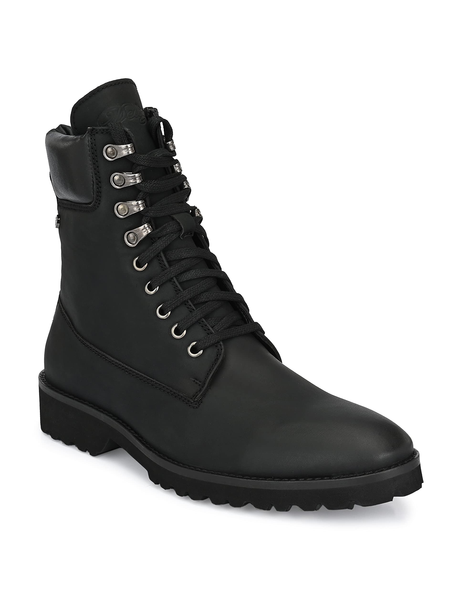 Delize Men's Lightweight Black Derby Boots - Comfortable & Stylish for Casual Wear, Office & Outdoor Activities