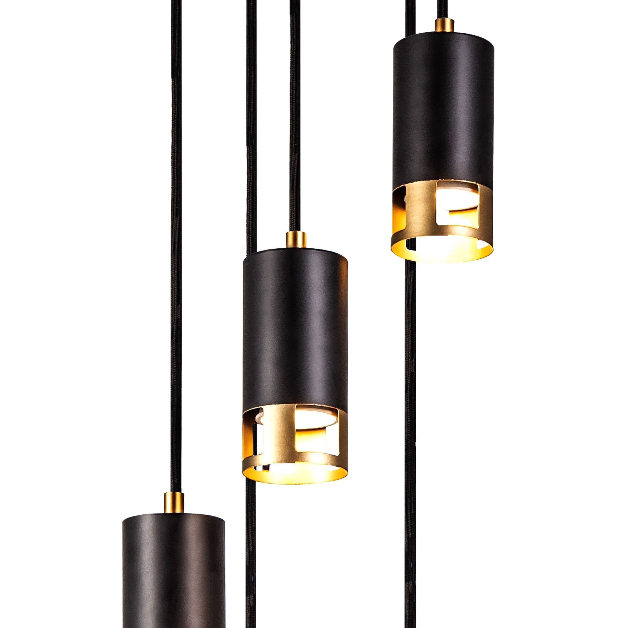 Almera 3L/5L Round Cluster Ceiling Light Fixture with GU10 Socket in Black & Gold Finish - Perfect for Living Room, Bedroom, and Dining Room Lighting