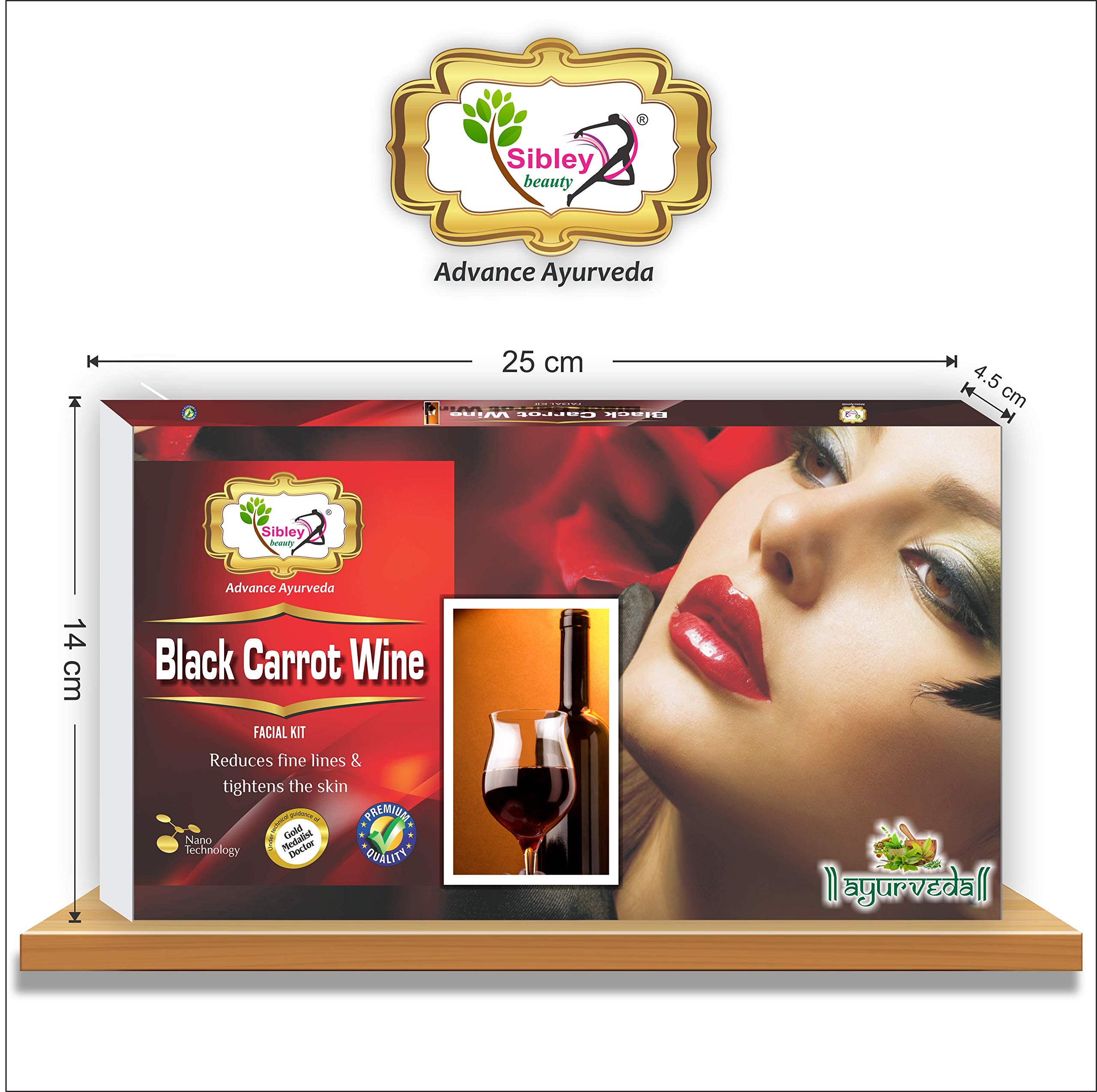 **Sibley Beauty Facial Kit - Wine Facial Kit (155g + 10ml Serum) Pack of 6 + Neem Tulsi Tea Tree Oil Acne Face Wash (100ml) for Men & Women - Normal, Oily, Dry & Combination Skin - Deep Cleansing & Glow Boost for Daily Skincare Routine**