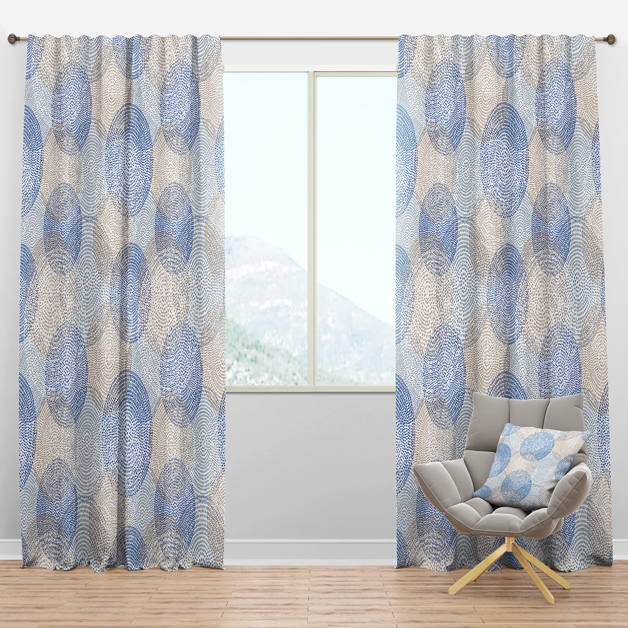 Abstract Retro Blackout Curtains - Thermal Insulated Single Panel (52x90 inches) for Bedroom & Living Room - Noise Reducing & Light Blocking Drapes for Better Sleep & Home Decor