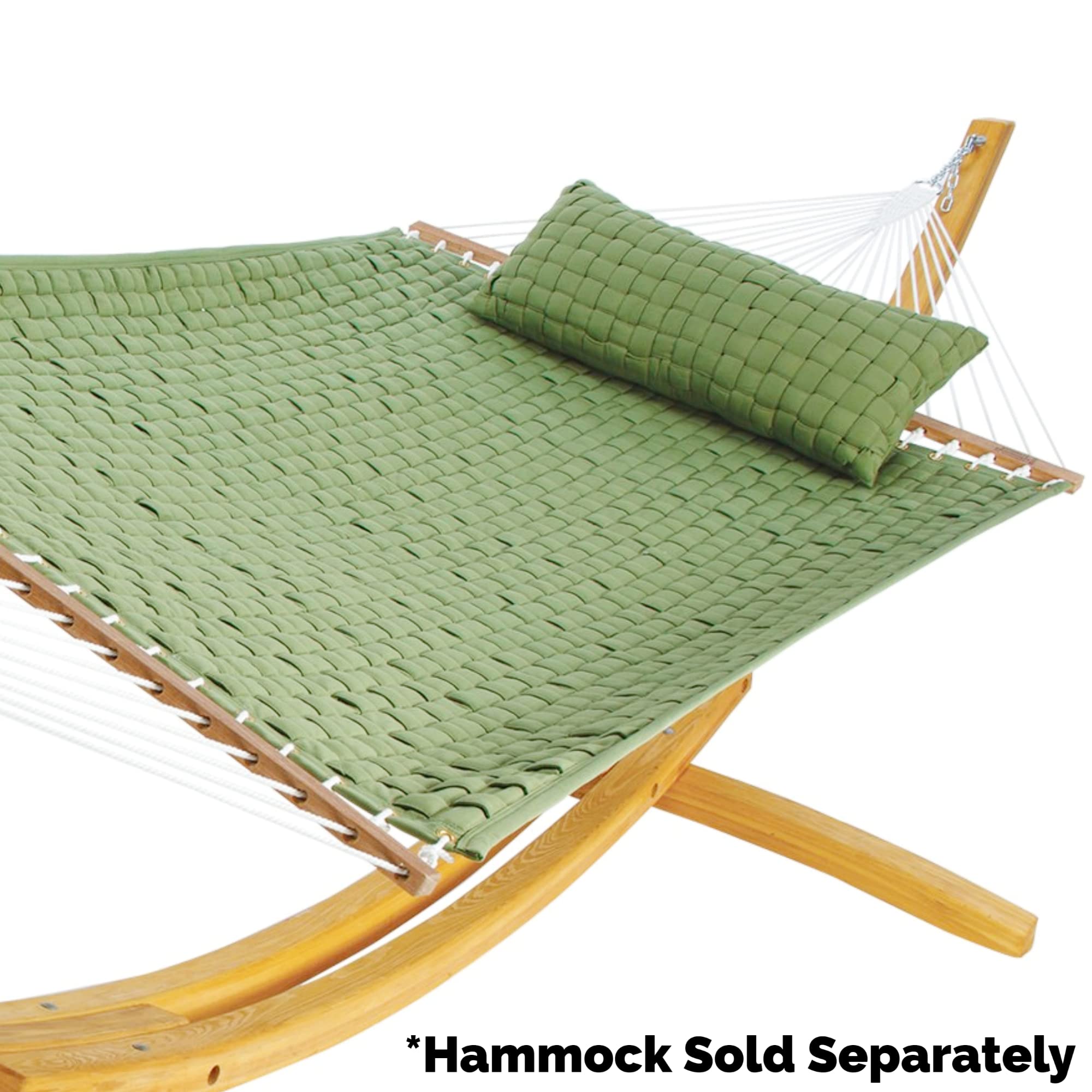 Hatteras Hammocks B-Weave-LTGR Soft Weave Hammock Pillow - Light Green Outdoor Lounge Cushion for Patio, Backyard & Beach Relaxation