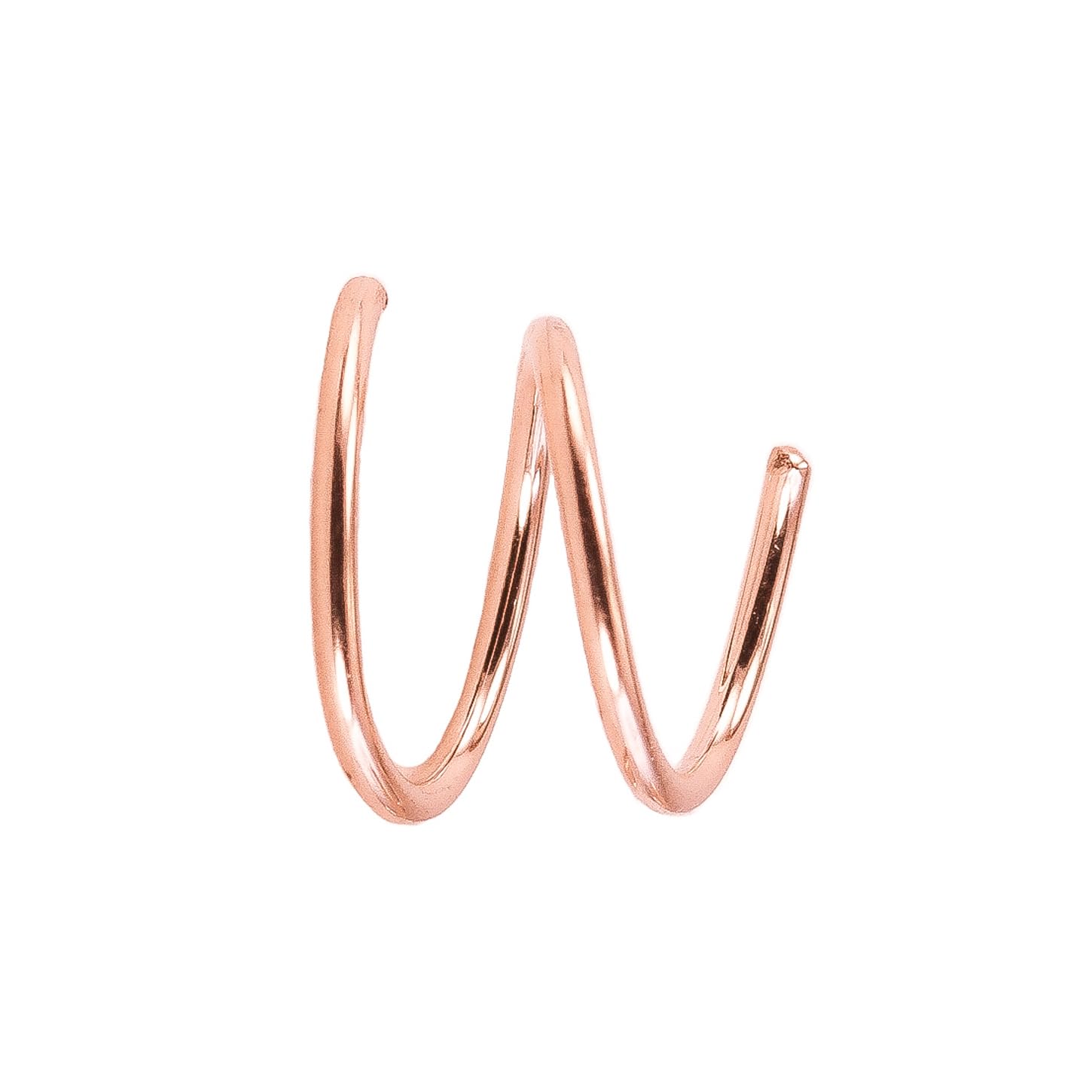 Rose Gold Nose Ring & Earring - Double Hoop Illusion Piercing Jewelry | Sterling Silver, 14K Gold Filled | Minimalist Spiral Design (Right Side) | Perfect Gift for Women & Teens | Everyday Wear, Parties & Special Occasions