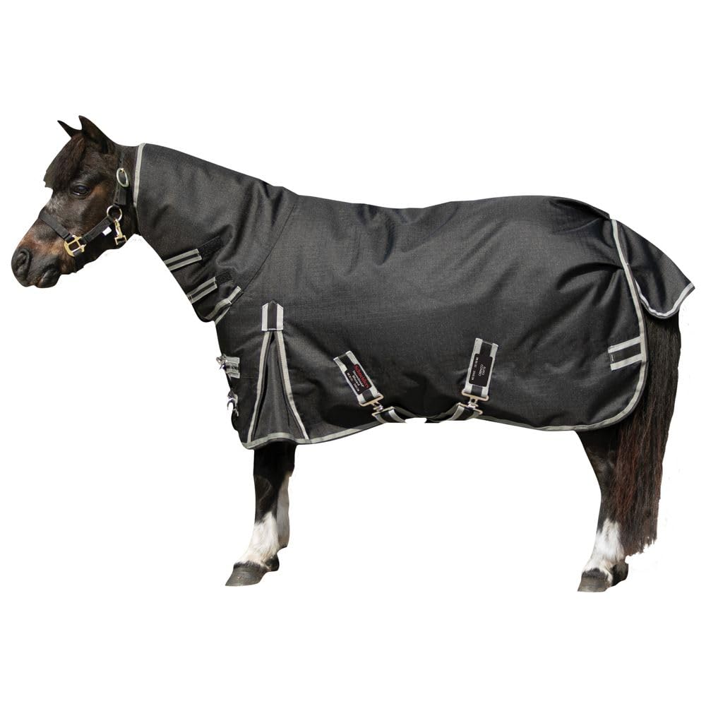 Blizzard II Surcingle Mini Turnout Horse Blanket - Waterproof & Breathable Winter Horse Blanket with Euro Fit Attached Neck | Ideal for Cold Weather Riding, Stable Use & Outdoor Horse Protection