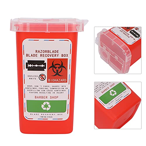 Premium Shaving Blade Disposal Box - Hard Plastic Razor Blade Container for Safe Storage & Disposal of Used Razor Blades (Red) | Ideal for Bathrooms, Salons & Travel Kits