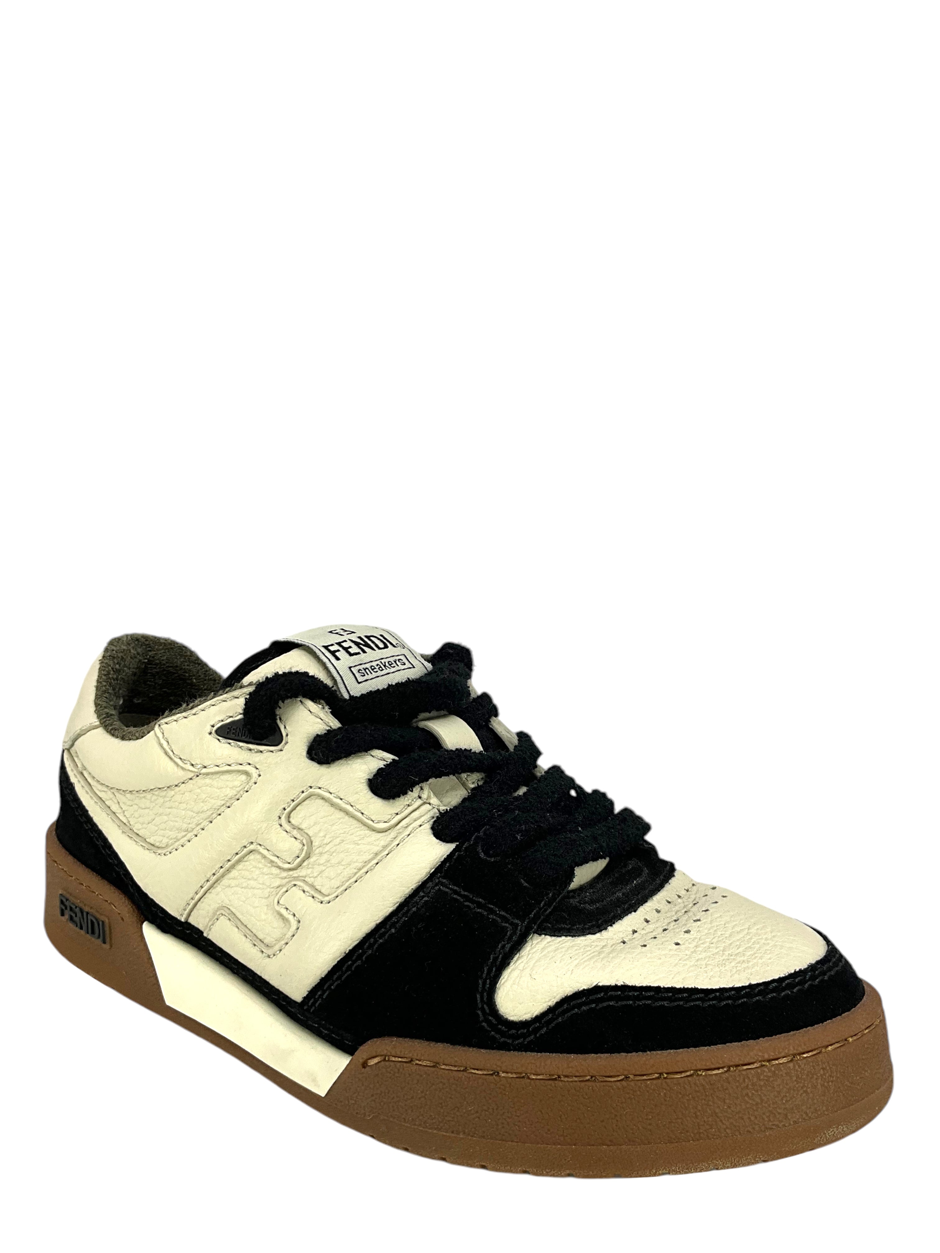 FENDI Women's Leather & Terry Cloth Match Sneakers - Size 7 US | Luxury Designer Fashion Shoes for Casual Wear & Street Style Outfits
