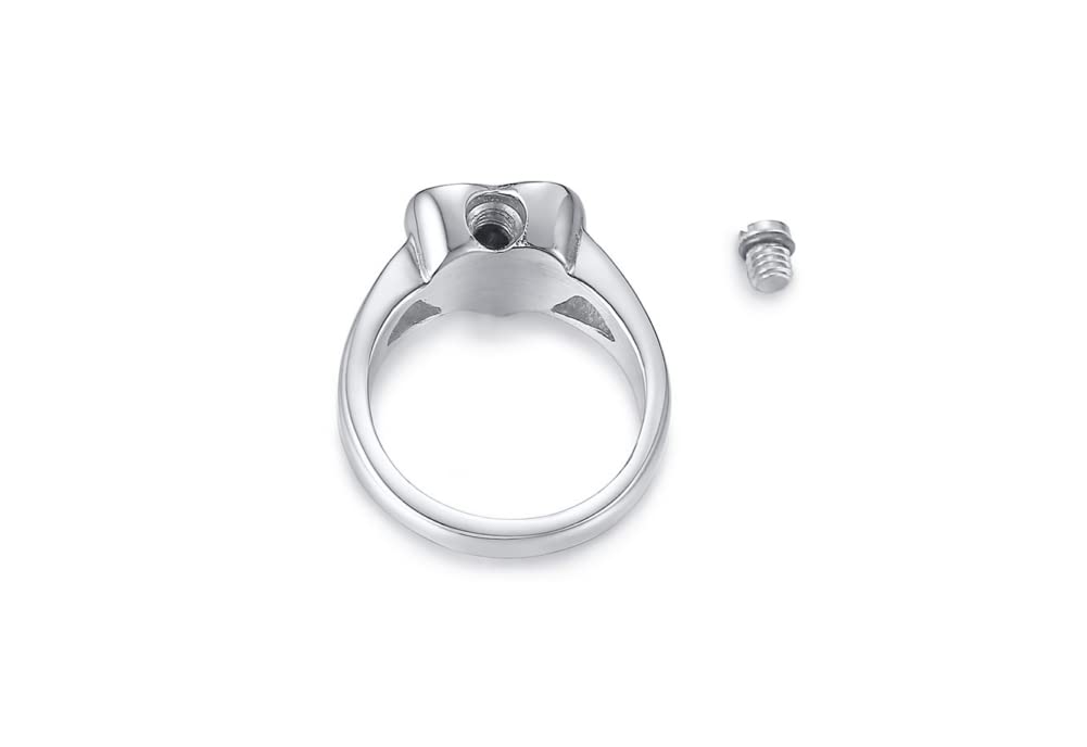 Memorial Angel Wings Heart Ring - Stainless Steel Cremation Jewelry for Ashes (Pet & Human) - Sizes 6-9 in Silver, Gold & Black - Perfect for Remembrance & Everyday Wear