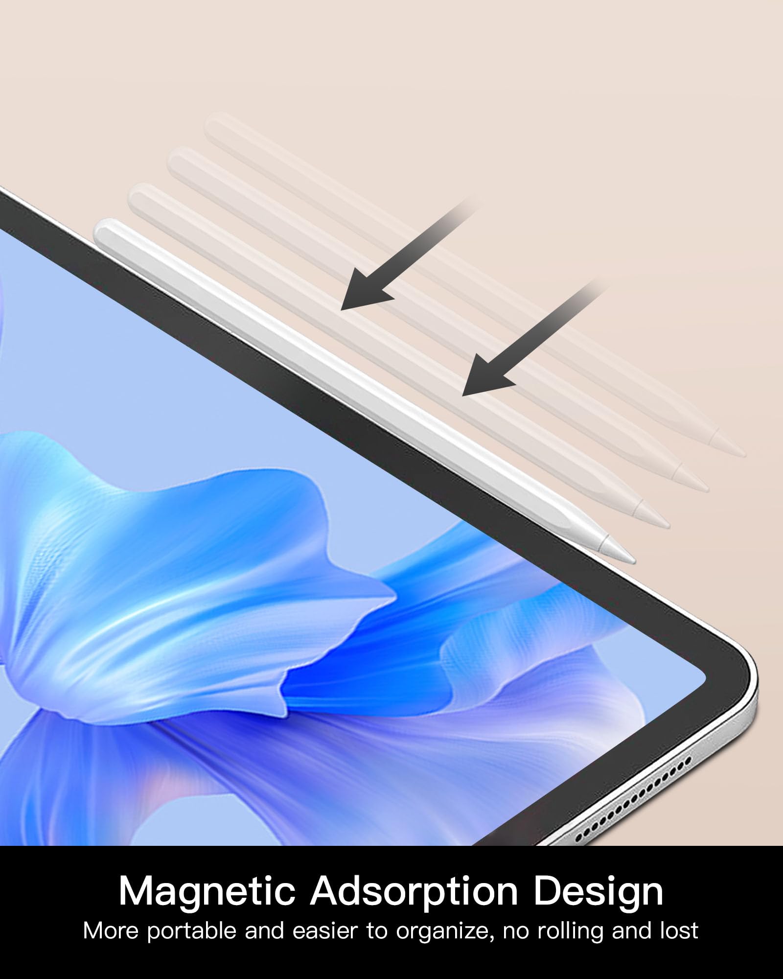Apple Pencil 2nd Generation Stylus Pen - Wireless Charging & Palm Rejection for iPad 10/9/8, iPad Mini 6, iPad Air 5/4, iPad Pro 11