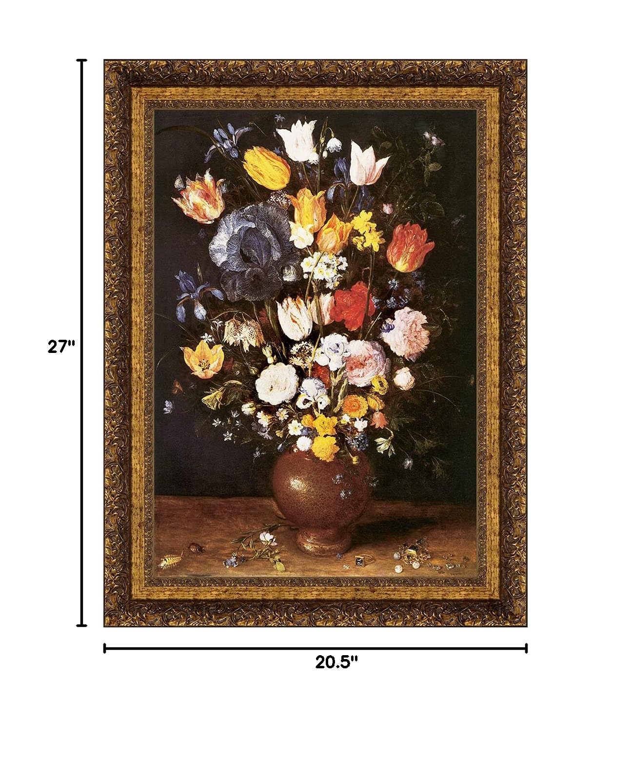 Design Toscano 1608 Bouquet of Flowers Canvas Replica Painting - Medium Size Wall Art for Living Room, Bedroom & Office Decor