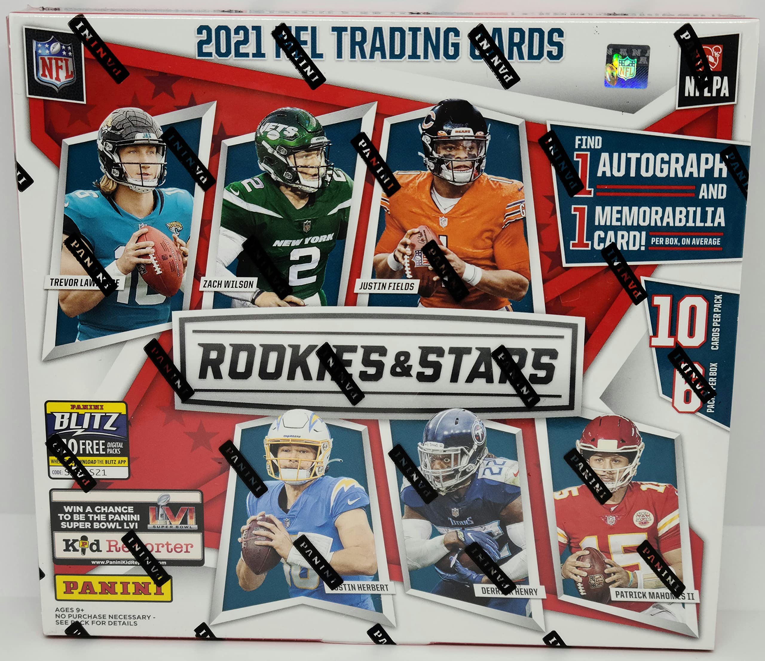 2021 Panini Rookies & Stars Football Trading Cards Mega Box - 1 Autograph & 1 Memorabilia Card per Box | Collectible NFL Trading Cards for Sports Fans & Card Collectors - Perfect for Trading, Gifting, and Displaying in Your Collection