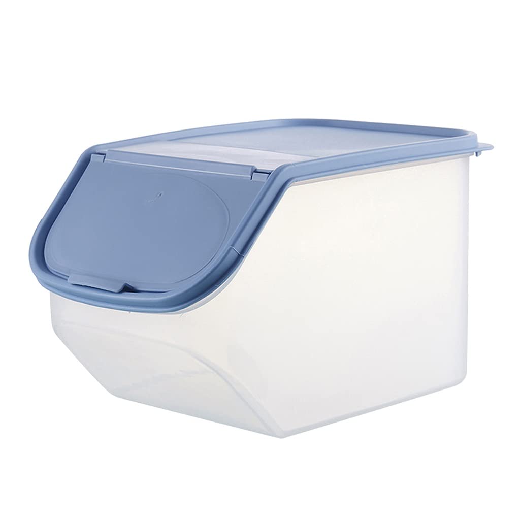 TybAtt Portable Clear Flip Cover Kitchen Rice Storage Box - Airtight Grain Cereal Dispenser Organizer Container for Pantry, Countertop & Camping Use