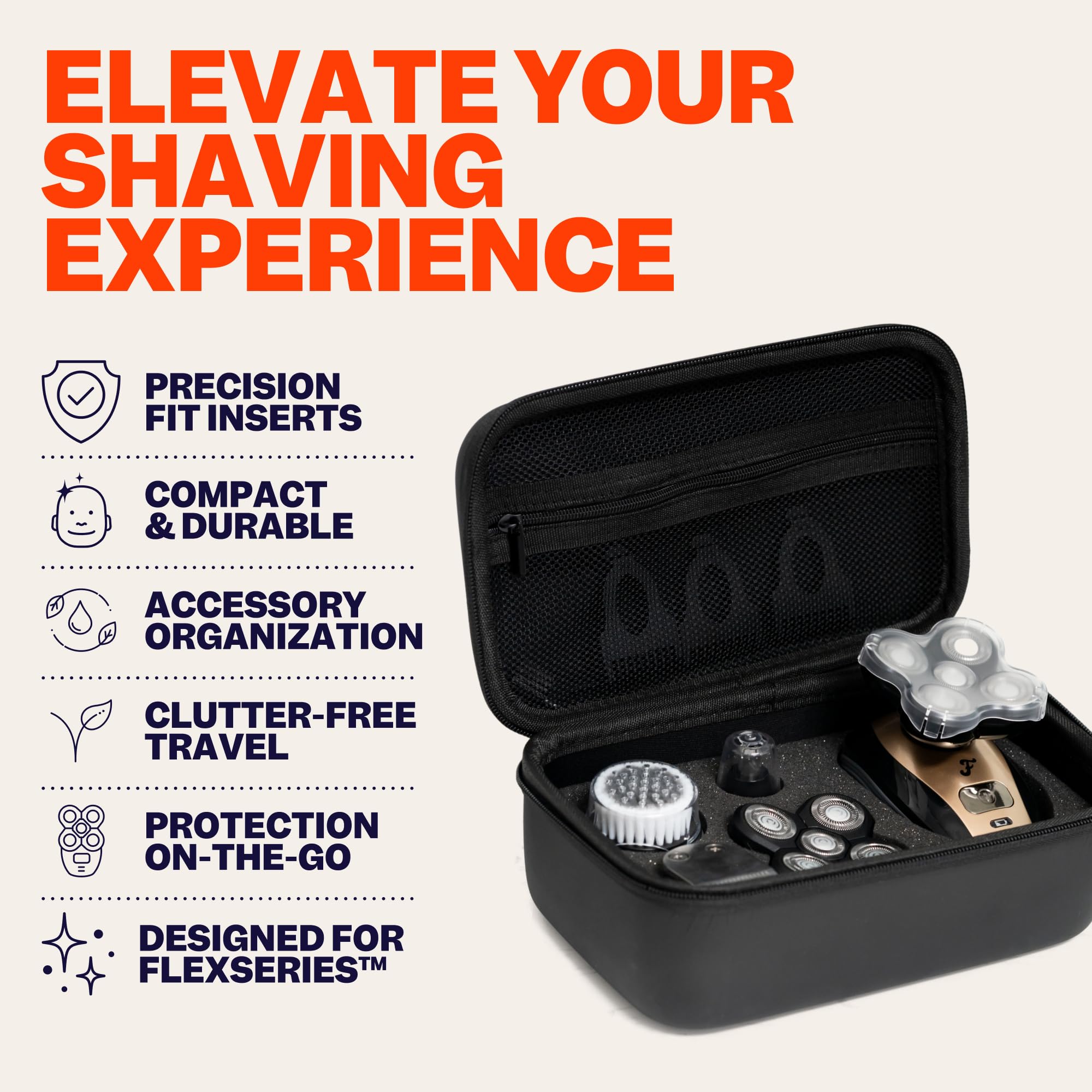 Freebird FlexSeries™ Travel Case & Replacement Blades - Premium Shaving Protection & Precision for FlexSeries Shavers | Perfect for Travel, Home & On-the-Go Grooming
