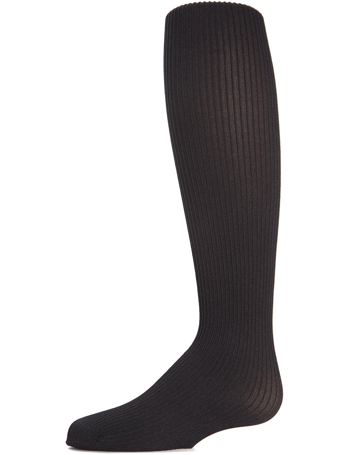 MeMoi Girls Ribbed Tights - Soft Cotton Stretchable Kids Tights for School, Dance & Winter | Toddler to Big Girl Sizes | Comfortable Everyday Wear
