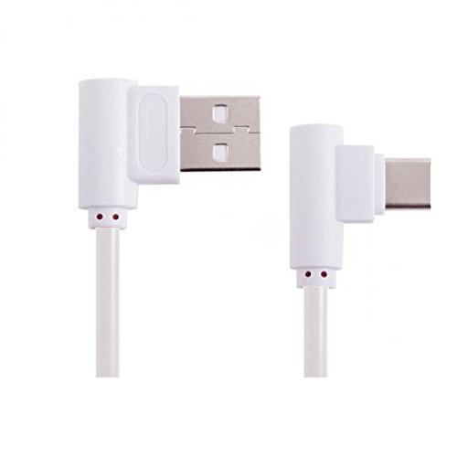 90 Degree Right Angle USB 3.1 Type C to USB 2.0 A Cable - 3ft/89cm White Data Sync & Charging Cord for MacBook, Samsung Galaxy, Nintendo Switch & More
