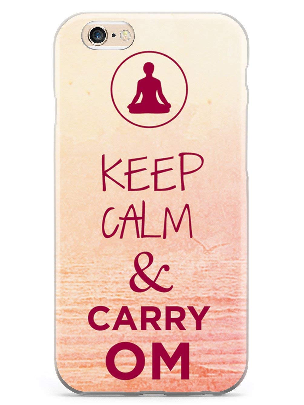 Inspired Yoga Humor iPhone 6/6s Case - 3D Textured Protective Phone Cover for Apple iPhone 6/6s - Keep Calm & Carry Om Funny Design - Perfect for Yoga Lovers & Meditation Enthusiasts