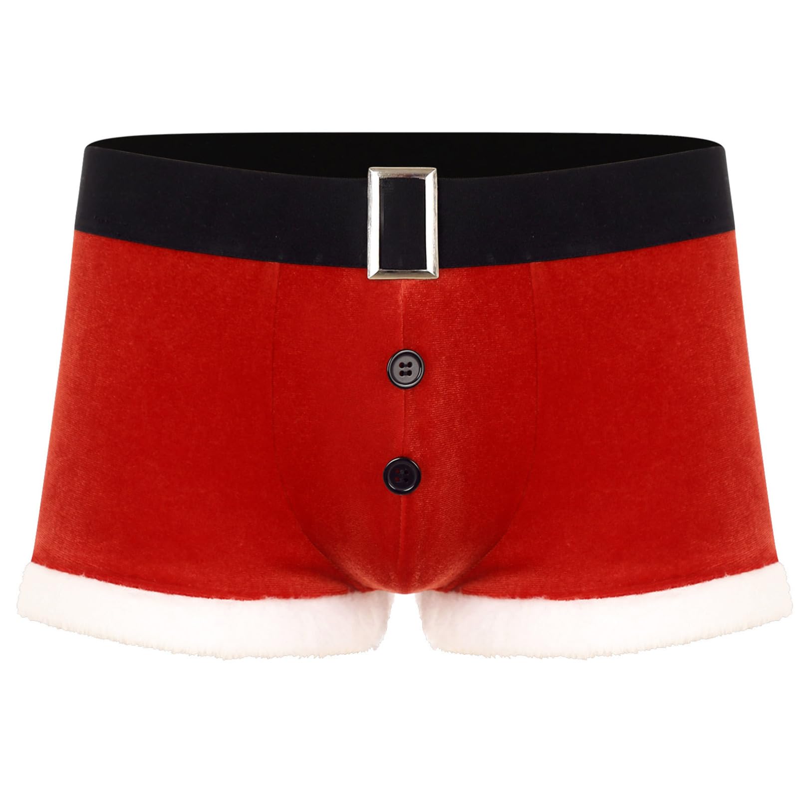 FEESHOW Men's Christmas Holiday Santa Claus Boxer Shorts - Festive Underwear for Xmas Parties & Gifts