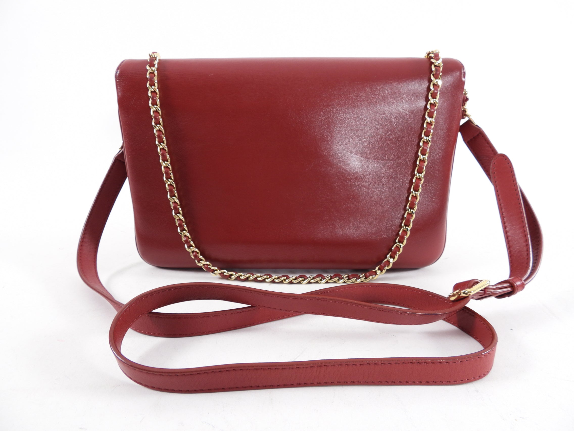 Chanel Red Leather Chain Around Two-Way Flap Shoulder Bag - Luxury Handbag for Women, Perfect for Evening Parties & Date Nights