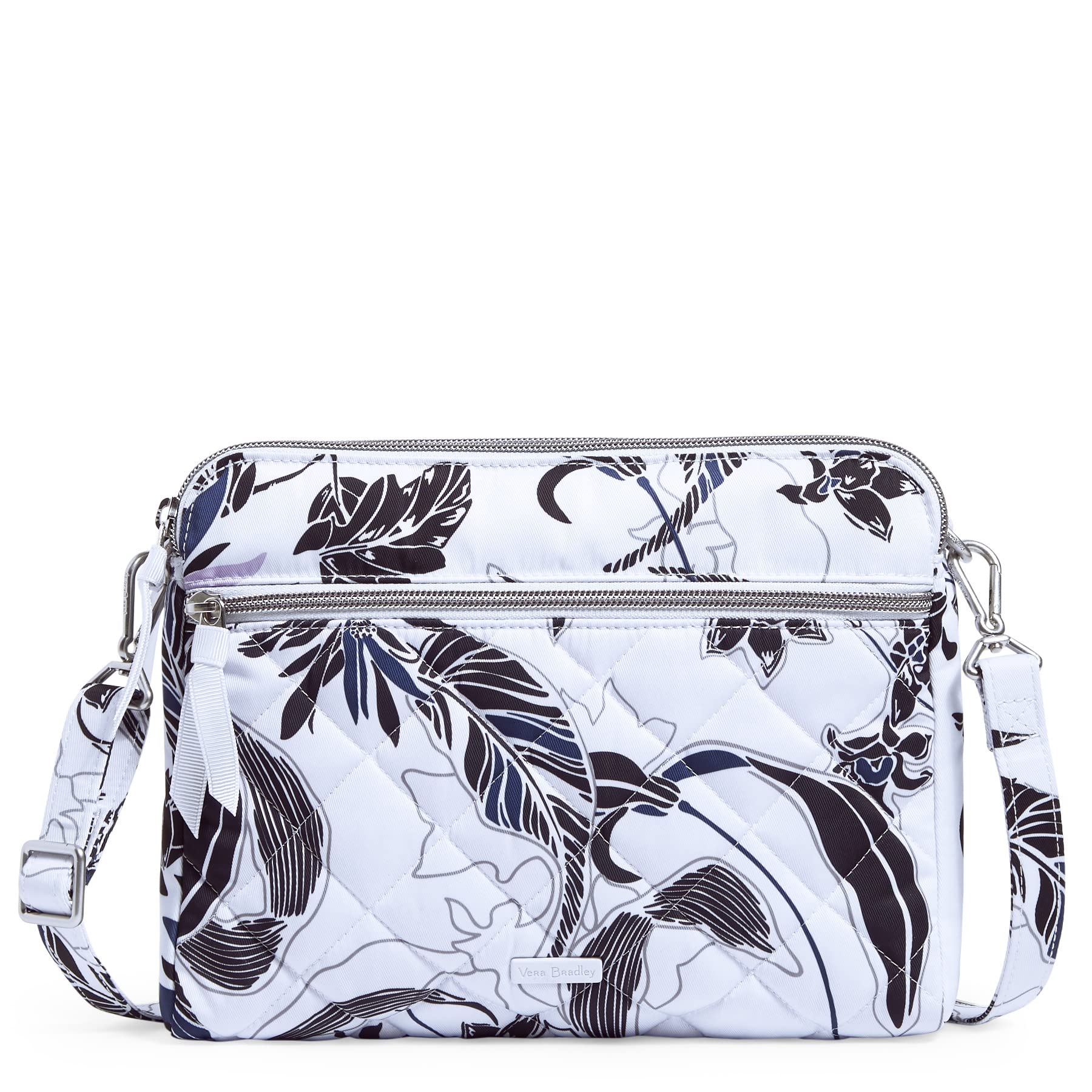 Vera Bradley Performance Twill Triple Compartment Crossbody Purse - Stylish & Functional Women's Shoulder Bag for Work, Travel & Everyday Use