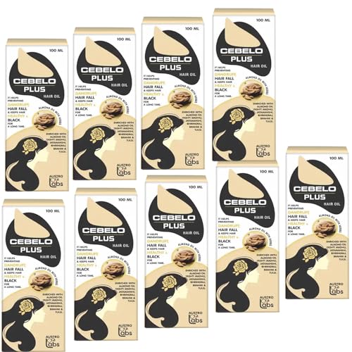 CEBELO PLUS Hair Growth Oil with Almond Oil - 100ml x 9 Pack - Daily Nourishment for Stronger, Healthier Hair - Perfect for Home & Salon Hair Care Treatments