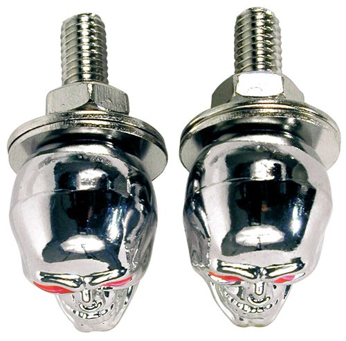 Custom Chrome Skull Style License Plate Fasteners - Heavy Duty Metal Car Accessories for Trucks, SUVs & Motorcycles - Perfect for Off-Road, Car Shows & Custom Vehicle Decoration
