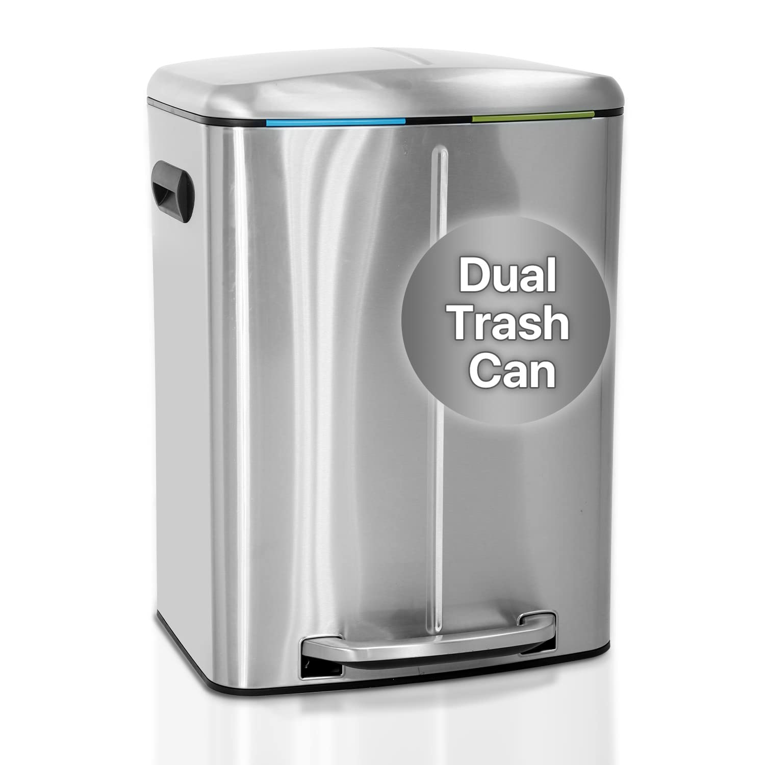 Stainless Steel Step Trash Can with Lid - 10 Gallon (40L) High Capacity Kitchen Garbage Bin for Home, Office, Bathroom & Bedroom - Fingerprint-Proof & Odor Control - Perfect for Waste Disposal in Any Room