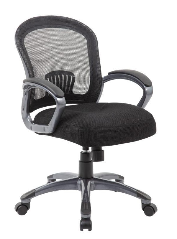 Boss B6256 Mid Back Ergonomic Mesh Office Chair - Adjustable Lumbar Support for Comfortable Desk Work, Home Office & Gaming