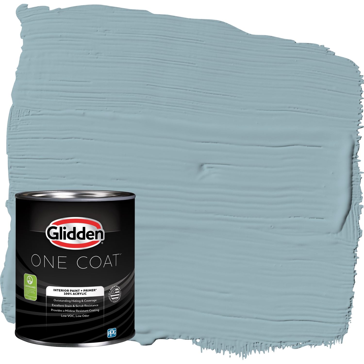 Glidden Interior Paint + Primer in Teal/Aqua - Mountain Stream, One Coat Coverage, Eggshell Finish, 1 Quart - Perfect for Living Rooms, Bedrooms & Home Decor Projects