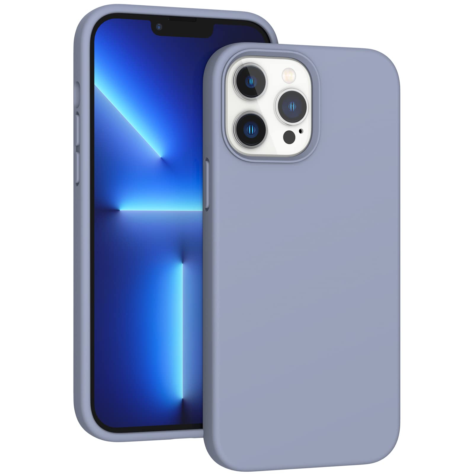 Premium Shockproof & Anti-Scratch Liquid Silicone Case for iPhone 13 Pro Max 6.7 Inch (2021) - Slim Protective Bumper Cover in Lavender Gray | Perfect for Daily Use, Outdoor Activities & Travel Protection