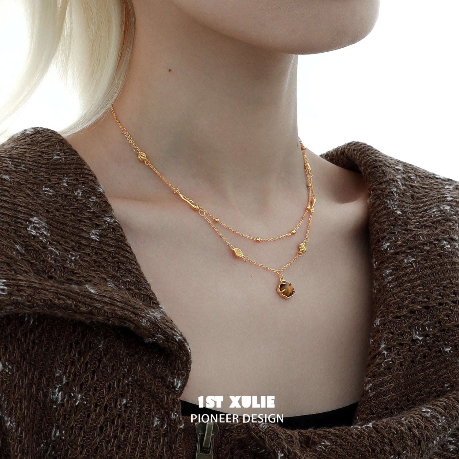 18K Gold Plated S925 Sterling Silver Tiger's Eye Vintage Choker Necklace - Desert Sunset Design for Women's Boho Jewelry Collection | Perfect for Parties, Weddings & Everyday Wear