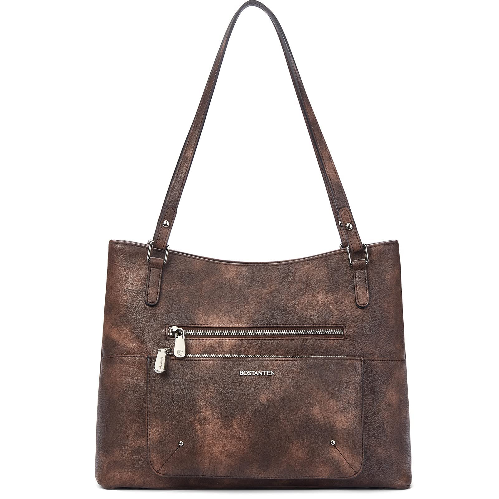 BOSTANTEN Women's Leather Handbag - Soft Designer Shoulder Bag with Top Handle for Work, Travel & Everyday Use