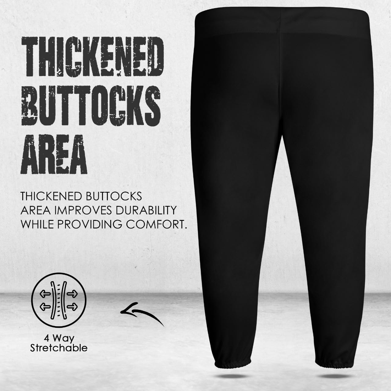 **Girl's Youth Softball Knicker Pants - Black, White & Grey | Comfortable & Durable Baseball Pants for Practice & Games**