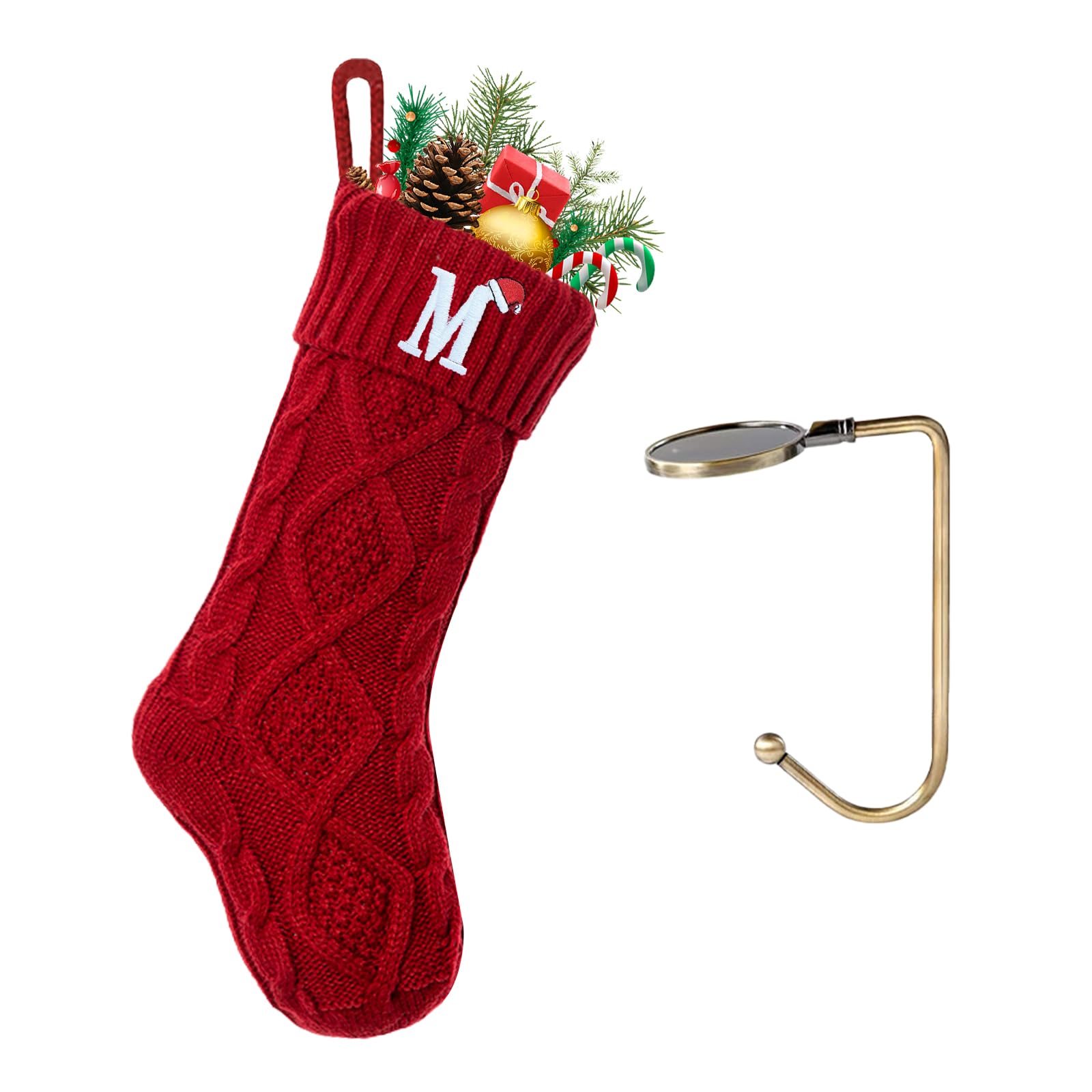 Personalized Christmas Stockings with Monogram Letter M - 18