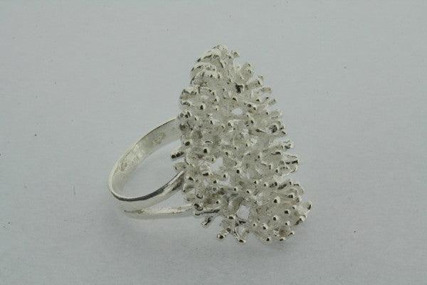 Elegant Oval Coral Ring for Women - Handmade Sterling Silver Jewelry - Perfect for Beach Weddings, Boho Fashion & Gift Giving
