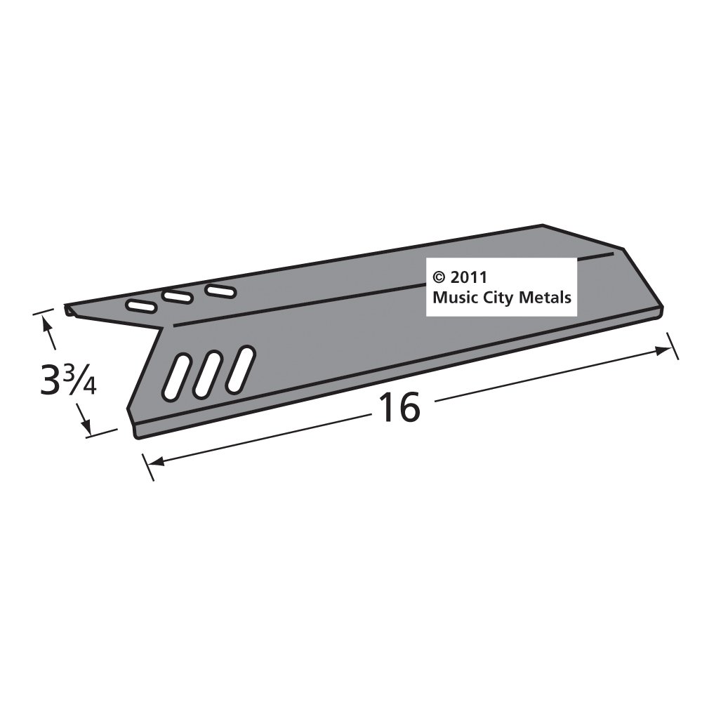 Music City Metals 90201 Porcelain Steel Heat Plate Replacement for Select Grill Chef Gas Grill Models - Durable Burner Cover for Outdoor BBQ, Camping & Backyard Cooking