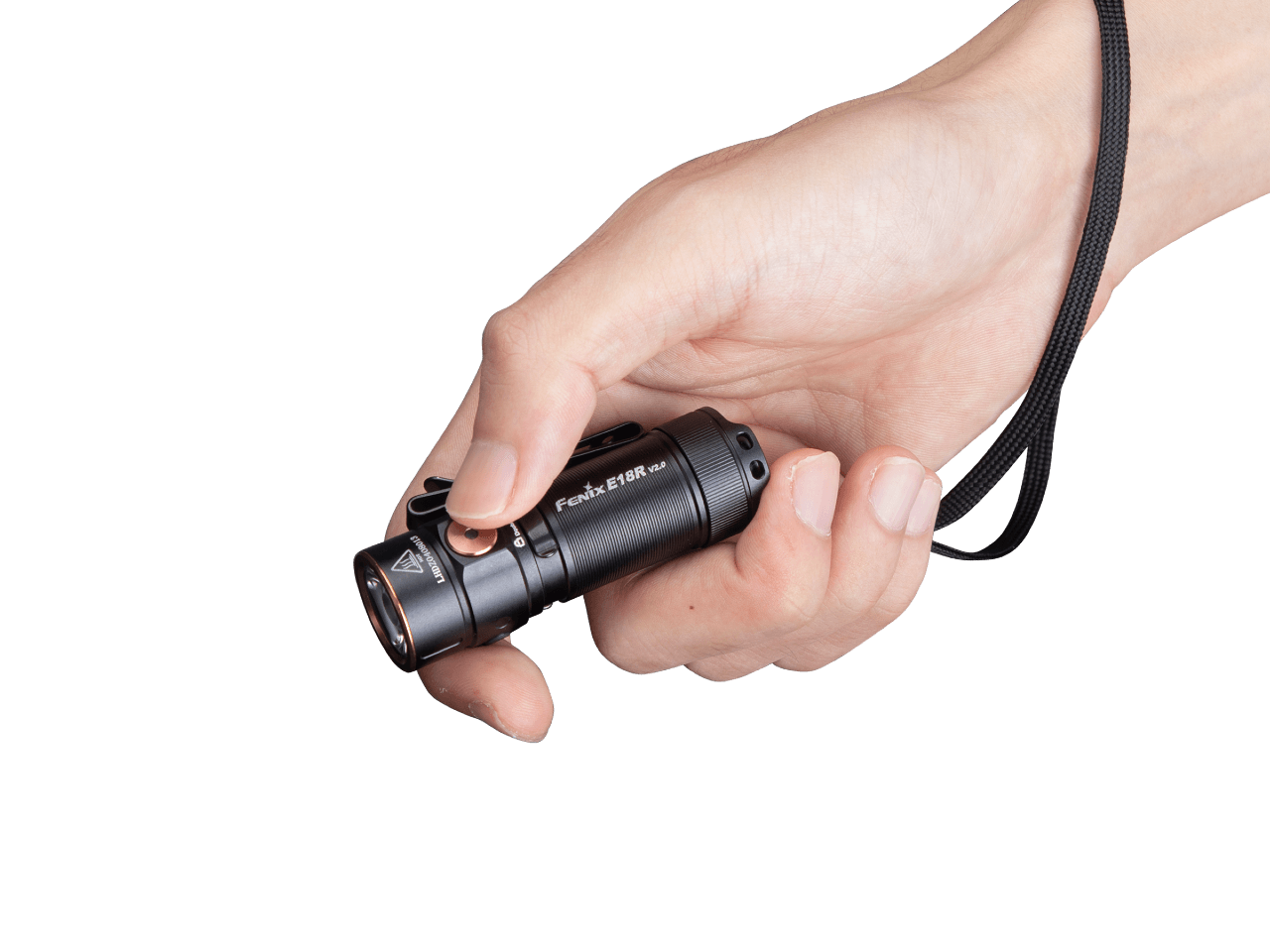 Fenix E18R V2 Rechargeable LED Flashlight - 1200 Lumens, USB-C, Compact EDC Light for Camping, Hiking & Emergency Use