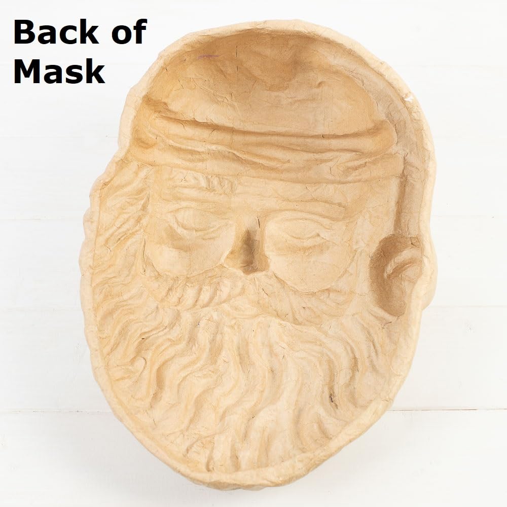 12 Pack DIY Paper Mache Santa Mask - 14
