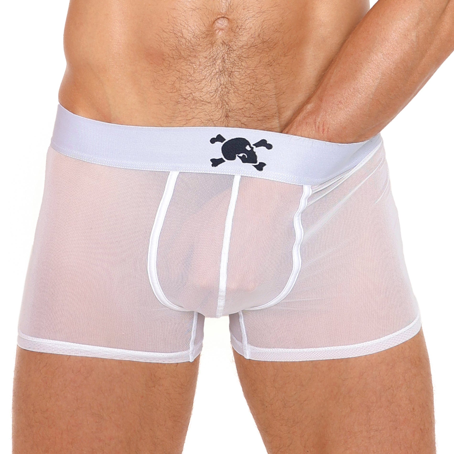 Just The Bones Sheer Trunk White - Comfortable Women's Underwear for Everyday Wear & Sleep