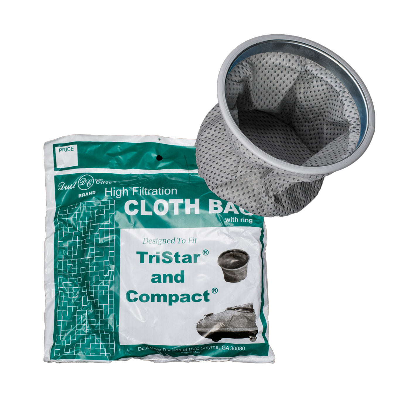 Replacement Cloth Bag with Metal Ring for Compact & Tristar Canister Vacuums - Durable Dust Bag for Easy Cleaning & Home Maintenance