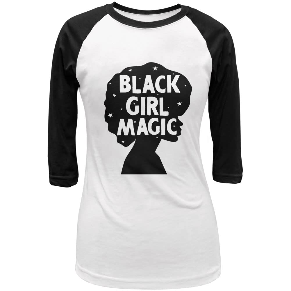 Old Glory Black History Month Black Girl Magic Afro Juniors T-Shirt - Celebrate Black Excellence with Stylish Afro-Inspired Apparel for Women & Teens