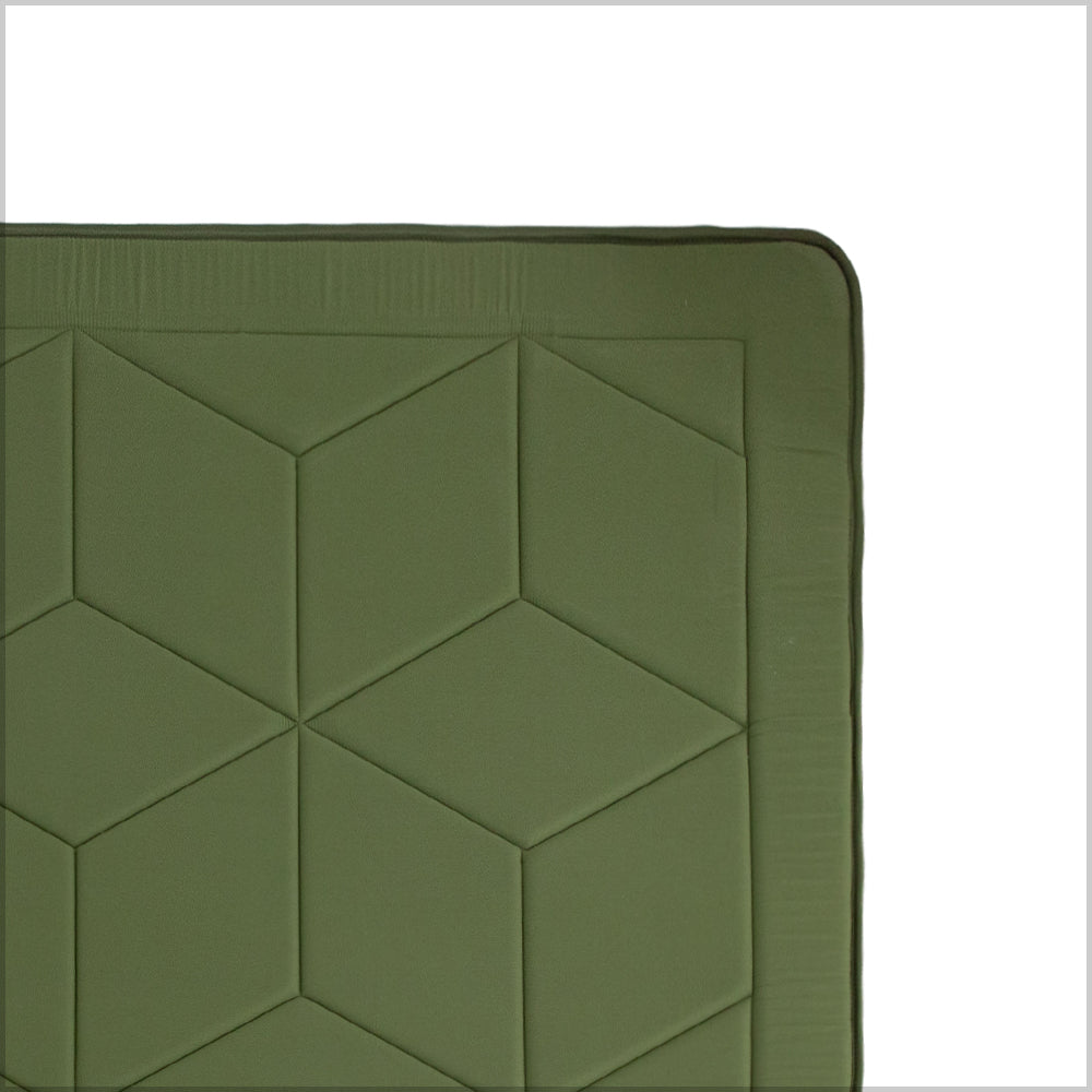 MAXYOYO 6-Inch Extra Thick Floor Futon Mattress - Geometric Diamond Pattern in Green | Foldable Guest Bed, Floor Cushion for Living Room, Dorm & Camping