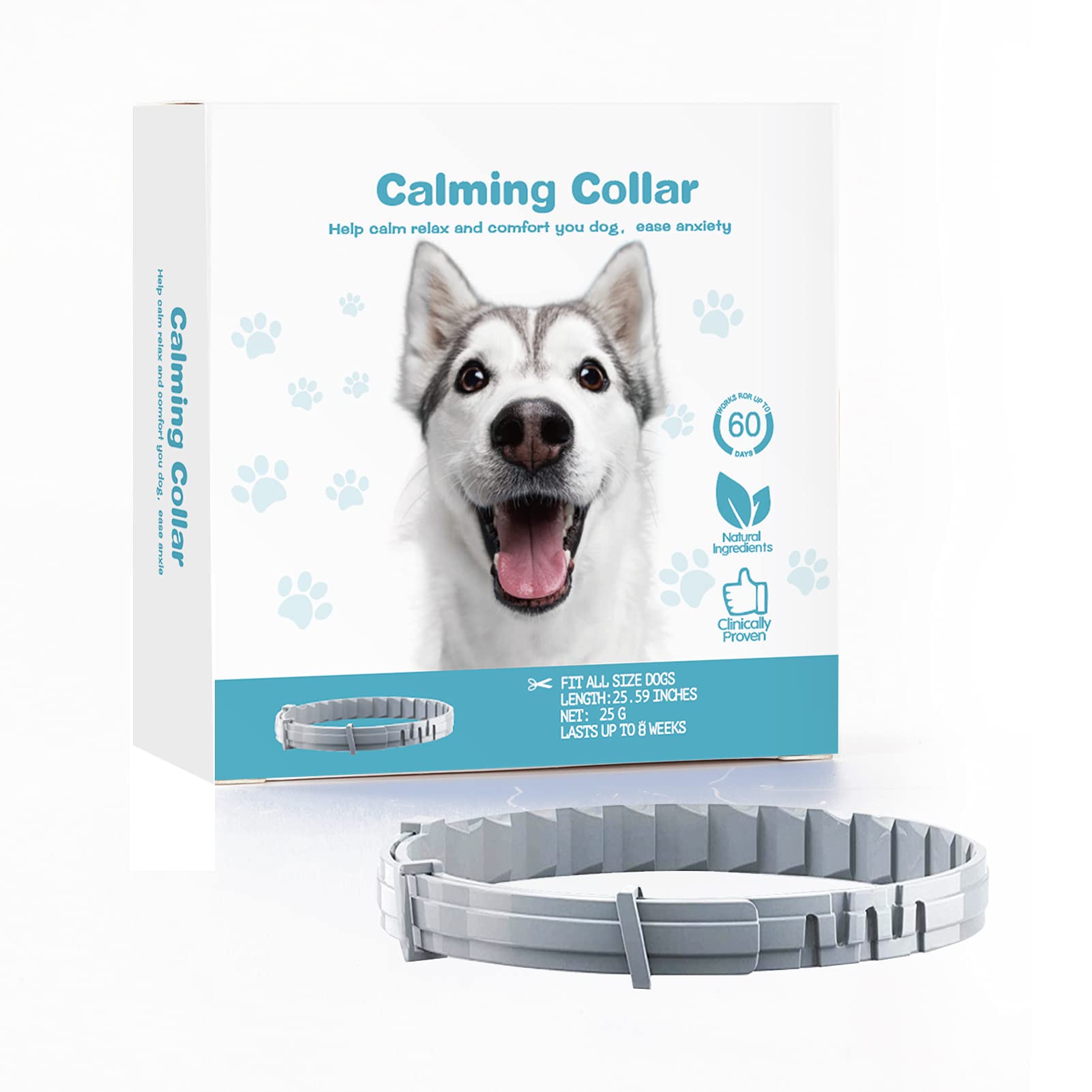 **CPFK Calming Collar for Dogs – Pheromone-Infused Anxiety & Stress Relief – Adjustable 25-Inch Collar for Small, Medium & Large Dogs – Lasts 60 Days – Perfect for Travel, Vet Visits & Thunderstorms**