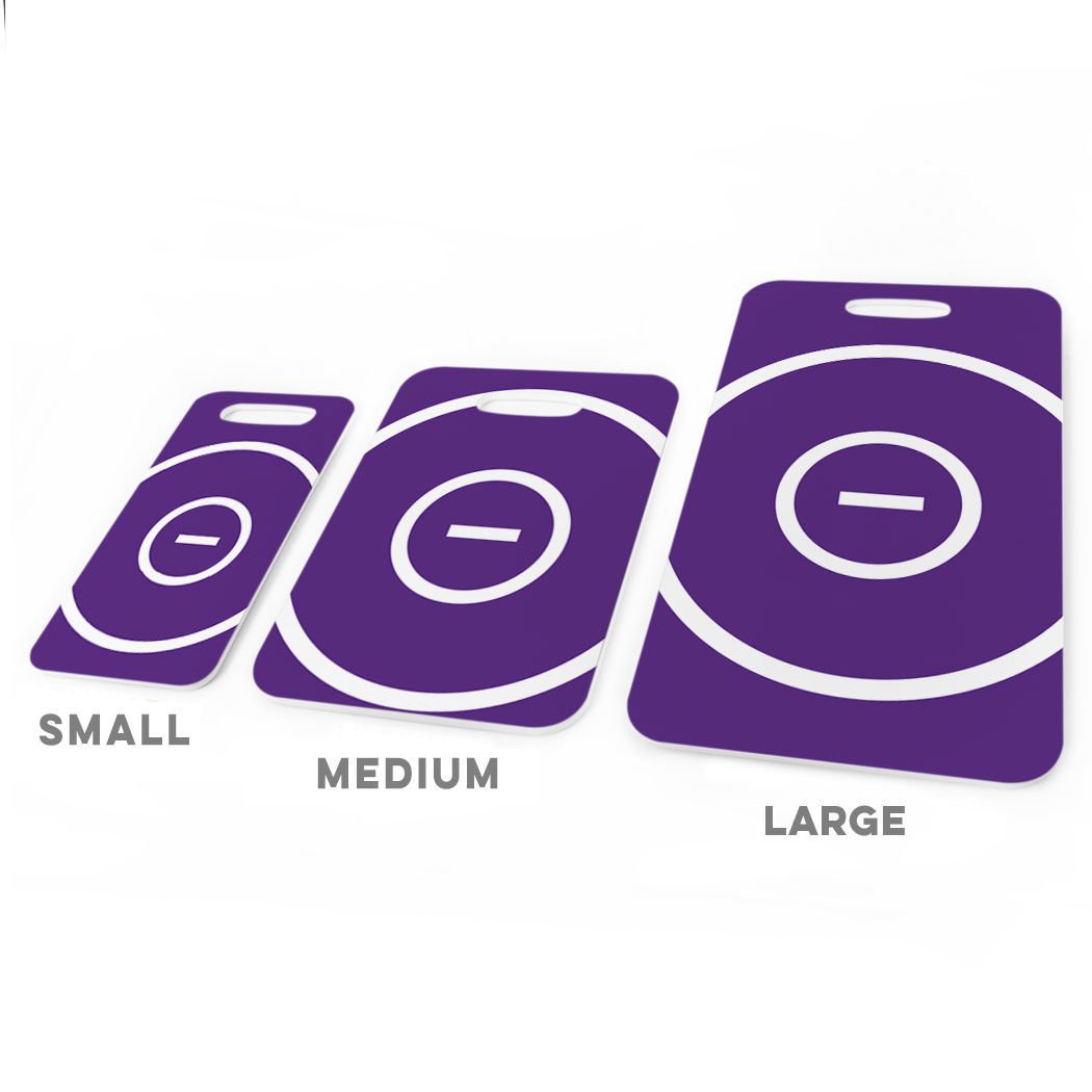 Custom Purple Wrestling Luggage Tag with Large Wrestling Ring Design & Personal Info on Back - Perfect for Gym Bags, Travel Suitcases & Sports Equipment
