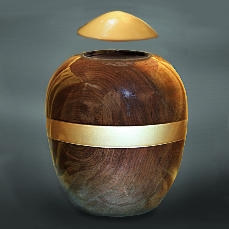 Handcrafted Dark Walnut Wood Cremation Urn for Ashes - Elegant Memorial Keepsake for Home Display or Funeral Service