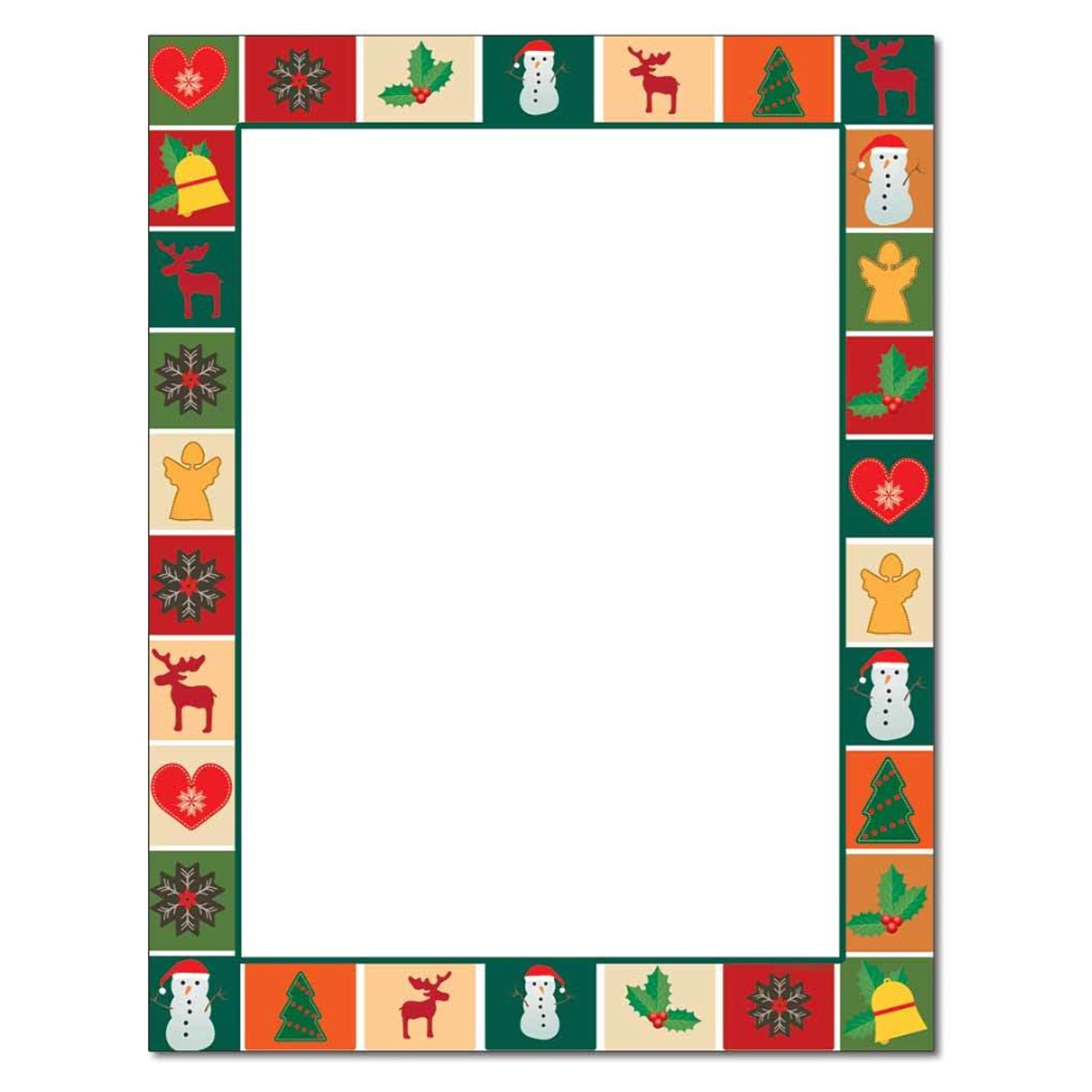 Christmas Quilt Letterhead Paper - 25 Sheets for Laser & Inkjet Printers | Holiday Greeting Cards, Gift Tags & Festive Home Decor