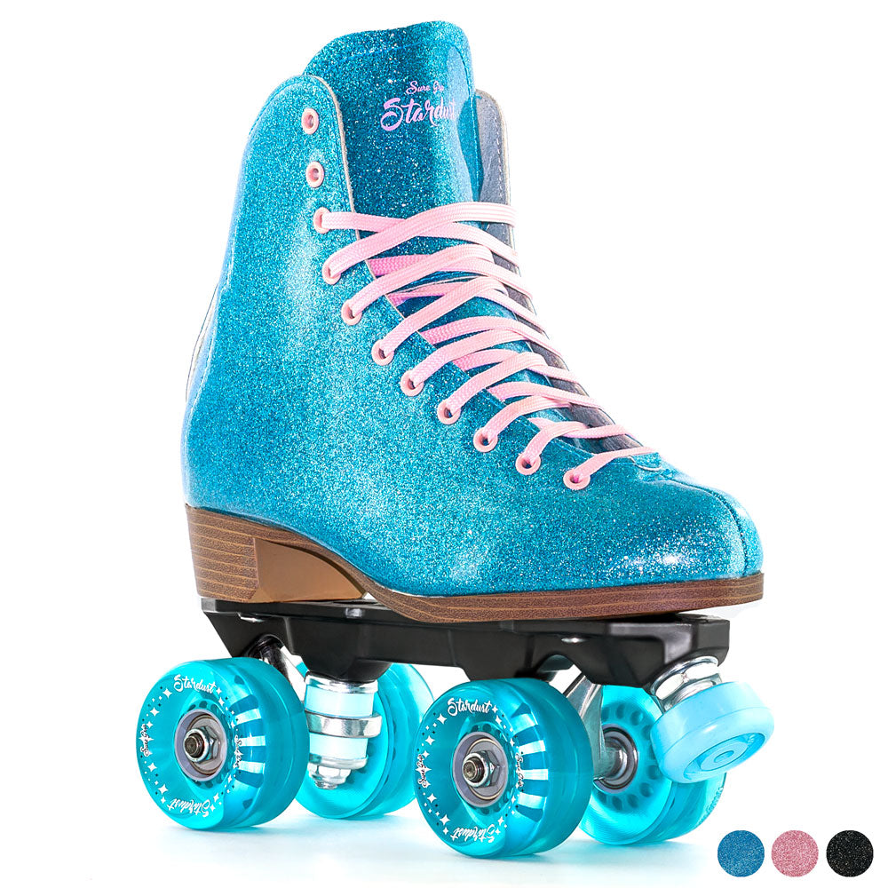 Sure Grip Stardust Roller Skates for Women & Men - Quad Outdoor/Indoor Skates with Light-Up Wheels - Perfect for Rink, Park & Street Skating