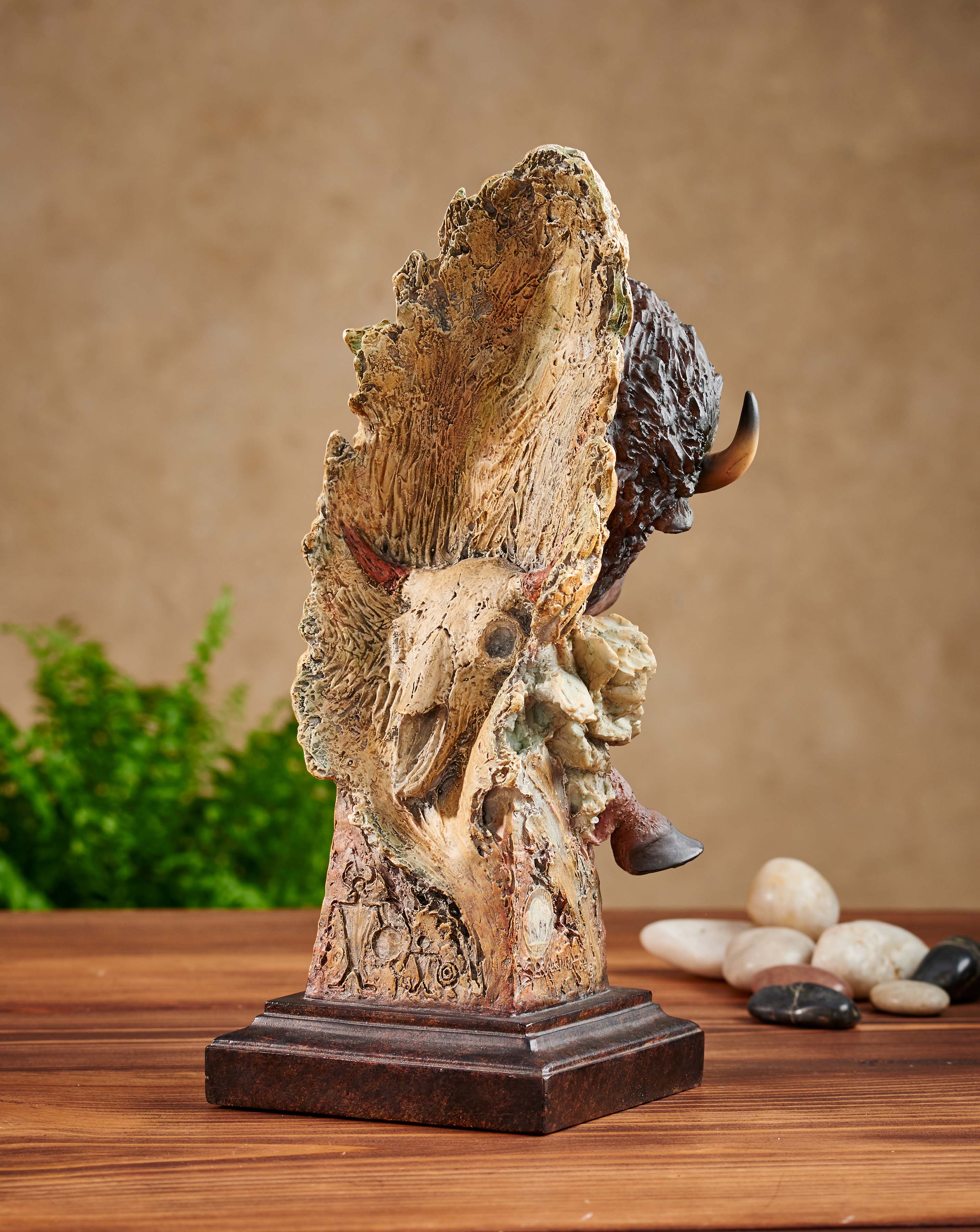 Dust & Thunder Bison Bust Sculpture - Handcrafted Western Decor for Home, Office & Cabin - Perfect for Western Theme Decorations & Gifts