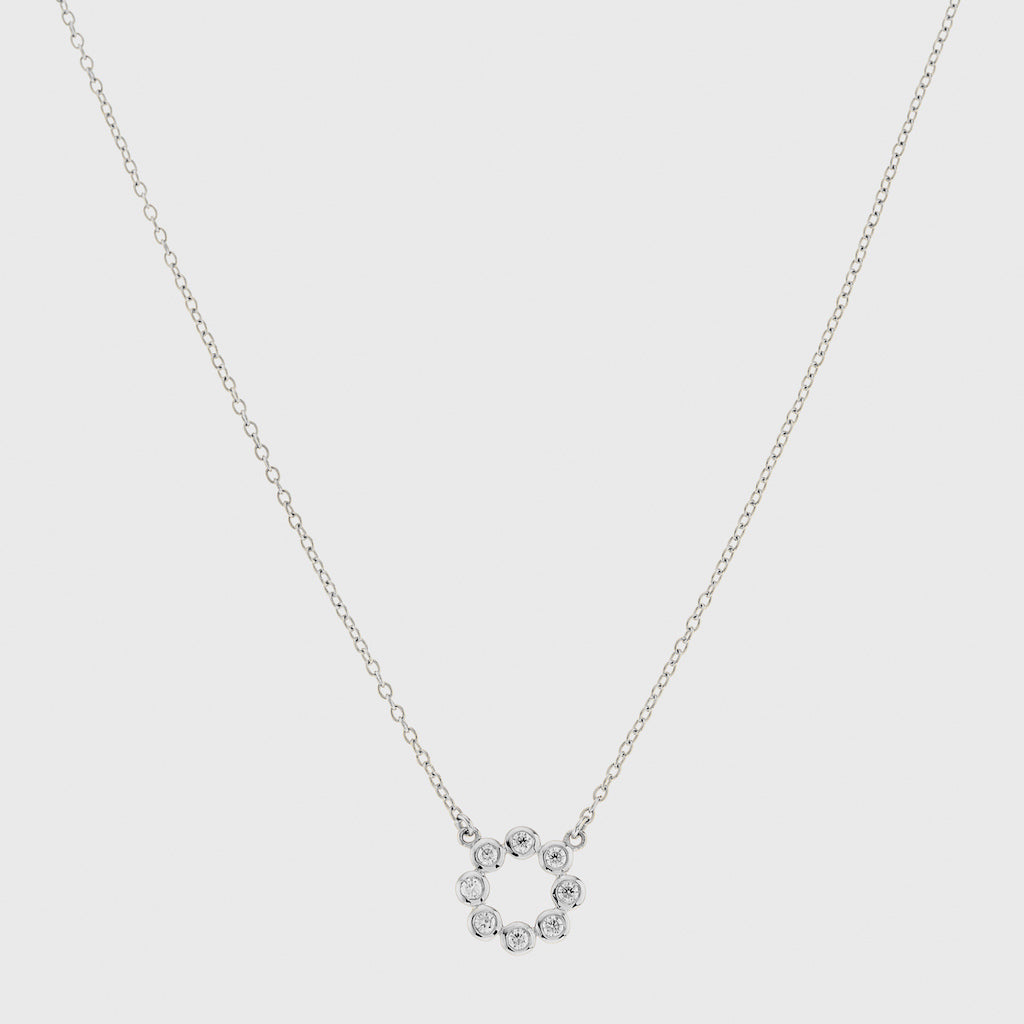 Ortigia Mini Moissanite & Sterling Silver Necklace for Women - Dainty Elegant Pendant Jewelry Gift for Birthday, Anniversary & Valentine's Day