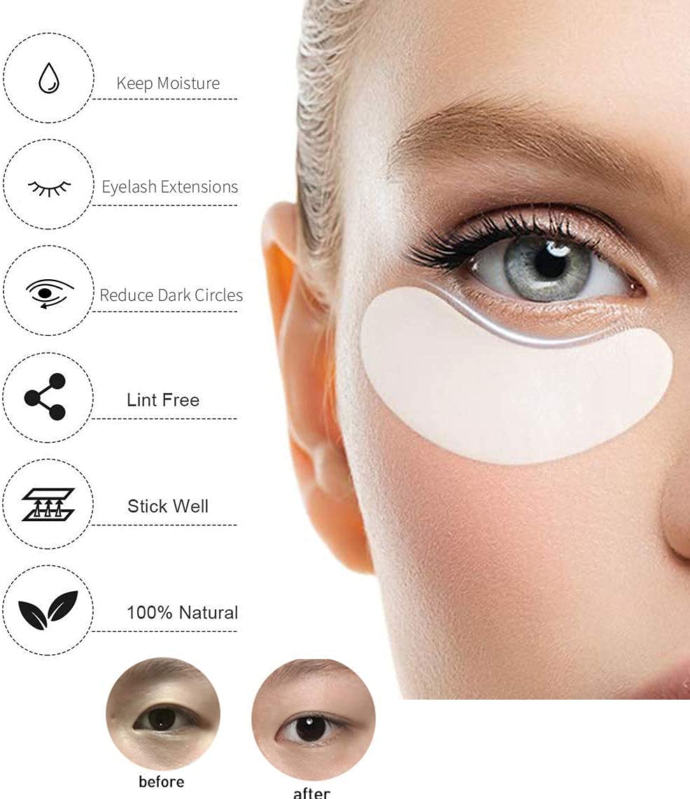 Eyelash Extension Gel Pads Kit - 200 Pack Lint-Free False Eyelash Adhesive Pads for Professional Lash Extensions & Makeup Application | Salon & Home Use