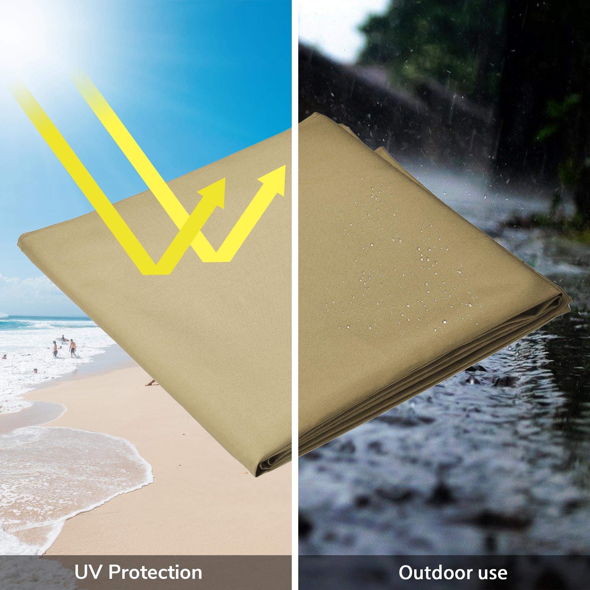 Yescom 11 Ft 3 Tier Outdoor Patio Umbrella with Crank & Tilt Mechanism - Waterproof Protective Cover Included for Hotels, Resorts, Backyard, Poolside & Beach Use
